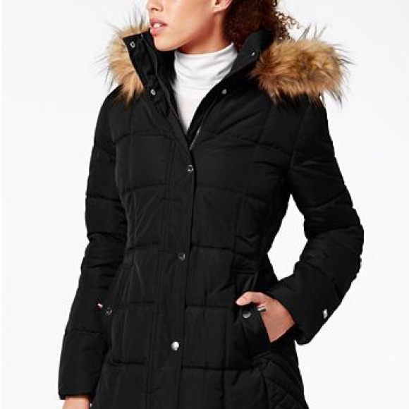tommy hilfiger hooded down coat